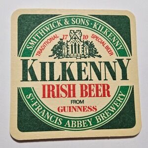 Kilkenny Irish Beer Coaster Smithwick's Sons Brewery‎ St Francis Abbey